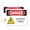 Signmission Electric Fence Danger Sign, Plastic, 10in W x 7in L, 2PK OS-2PACK-DS-P-710-L-2212 - alternate 1